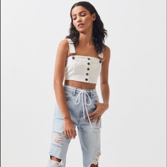 Kendall & Kylie Tops - PacSun - Denim Bustier Top by Kendall & Kylie